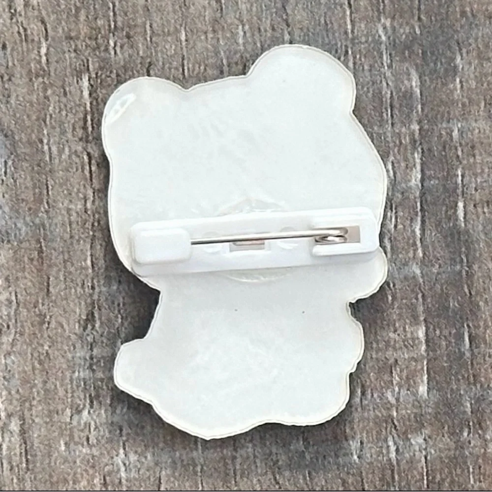 💞 New Kids Pink & White Teddy Bear & Bunny Rabbit Backpack Charm Pin